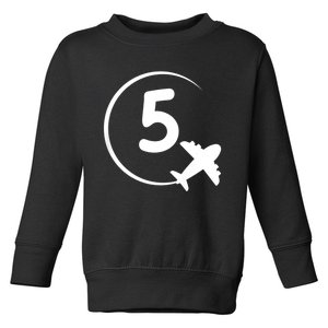 K.i.d.s Five 5 year old birthday Airplane shirt. Boy 5th birthday Toddler Sweatshirt