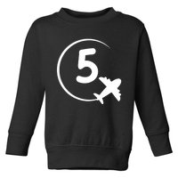 K.i.d.s Five 5 year old birthday Airplane shirt. Boy 5th birthday Toddler Sweatshirt