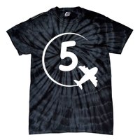 K.i.d.s Five 5 year old birthday Airplane shirt. Boy 5th birthday Tie-Dye T-Shirt