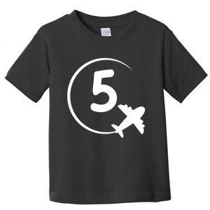 K.i.d.s Five 5 year old birthday Airplane shirt. Boy 5th birthday Toddler T-Shirt