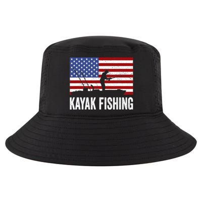 Kayaking Funny American Flag Angler Kayak Fishing Cool Comfort Performance Bucket Hat