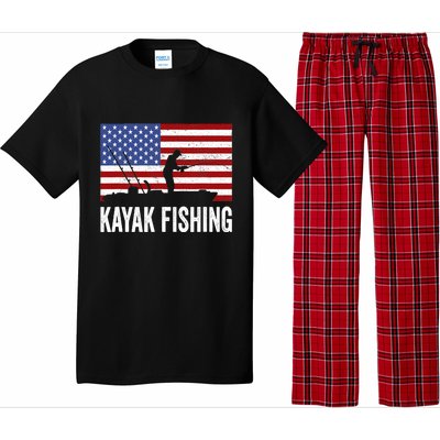 Kayaking Funny American Flag Angler Kayak Fishing Pajama Set