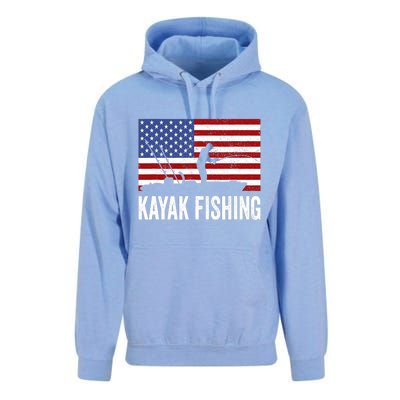 Kayaking Funny American Flag Angler Kayak Fishing Unisex Surf Hoodie