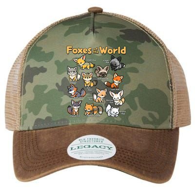 Kawaii Fox Animals Of The World Educational Animal Fox Lover Legacy Tie Dye Trucker Hat