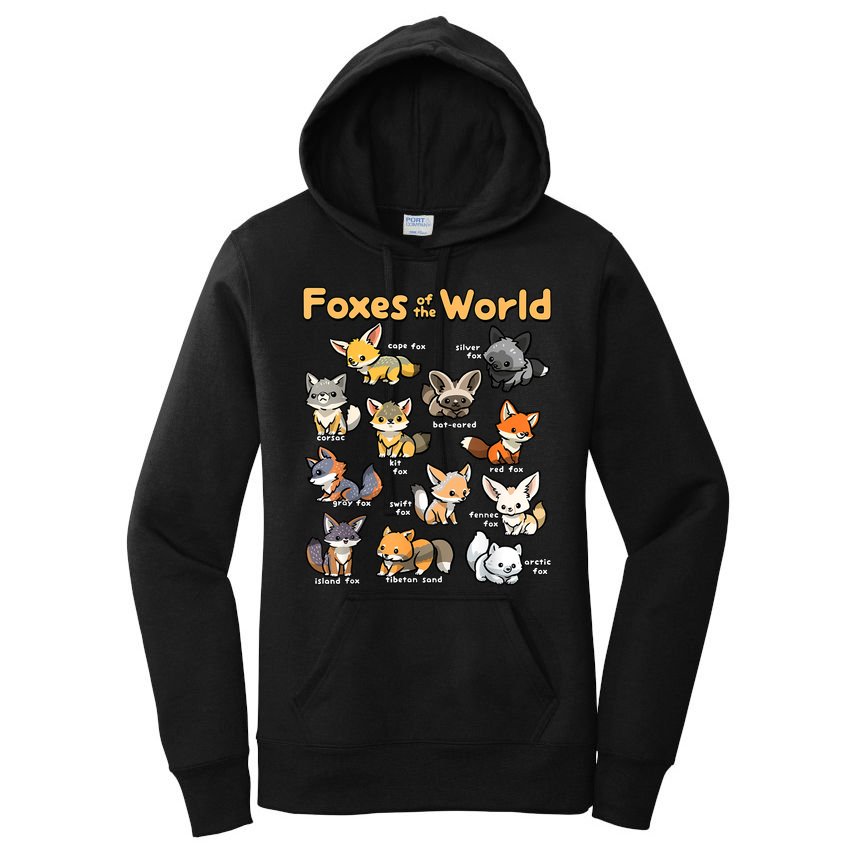 Kawaii Fox Animals Of The World Educational Animal Fox Lover Women's Pullover Hoodie