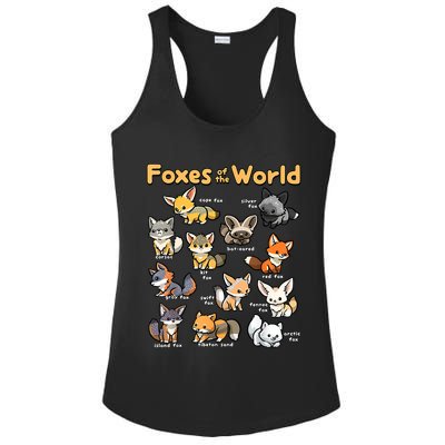 Kawaii Fox Animals Of The World Educational Animal Fox Lover Ladies PosiCharge Competitor Racerback Tank