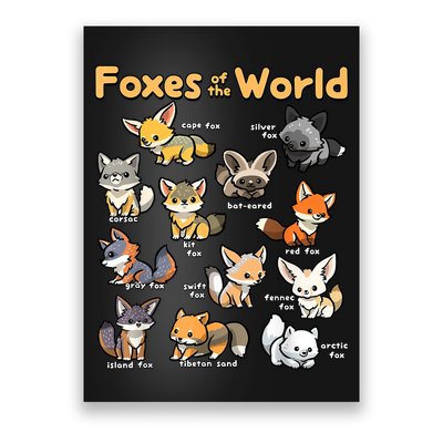 Kawaii Fox Animals Of The World Educational Animal Fox Lover Poster