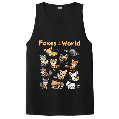 Kawaii Fox Animals Of The World Educational Animal Fox Lover PosiCharge Competitor Tank