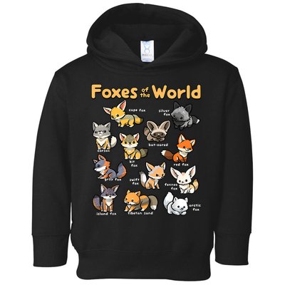 Kawaii Fox Animals Of The World Educational Animal Fox Lover Toddler Hoodie