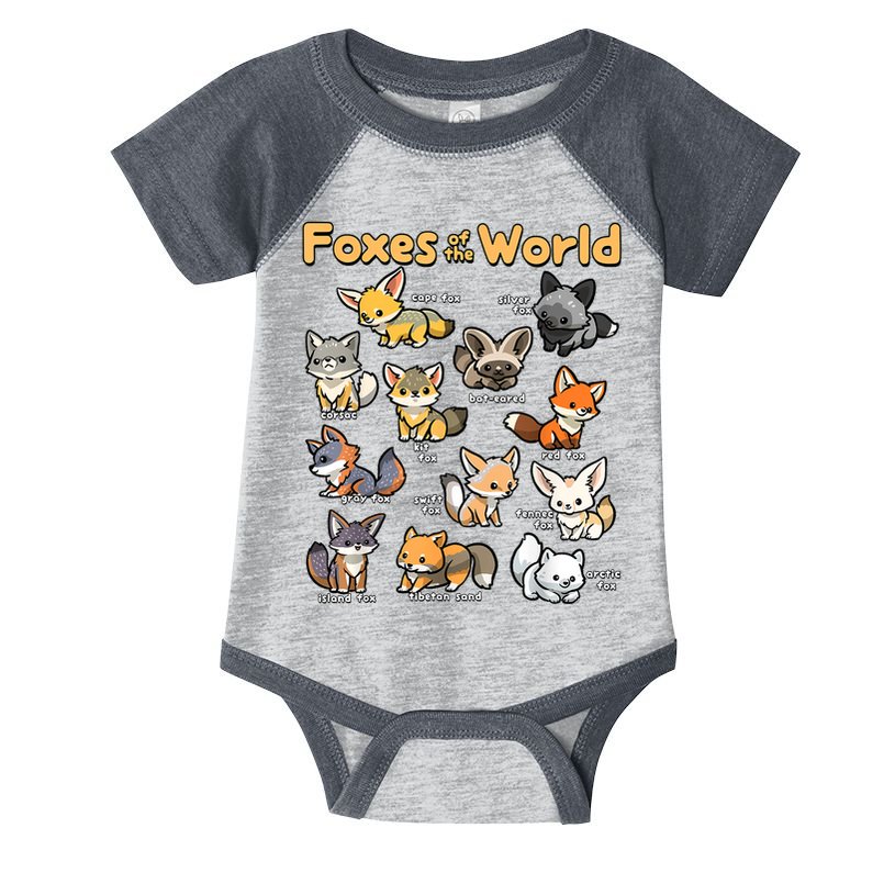 Kawaii Fox Animals Of The World Educational Animal Fox Lover Infant Baby Jersey Bodysuit