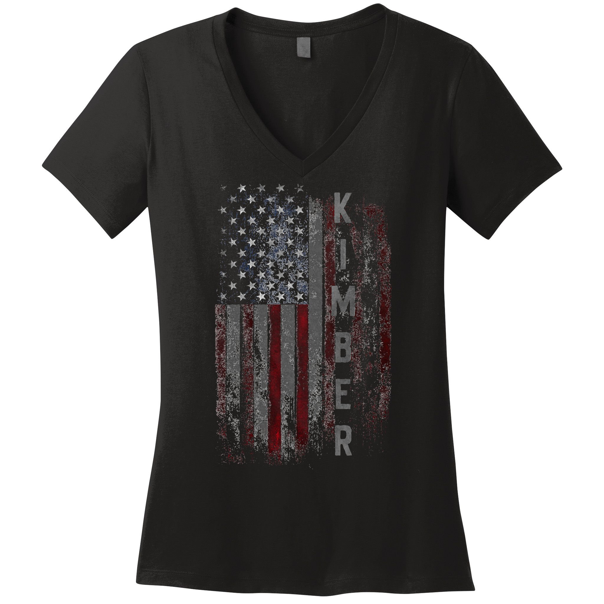 Kimber Family American Flag Women's V-Neck T-Shirt