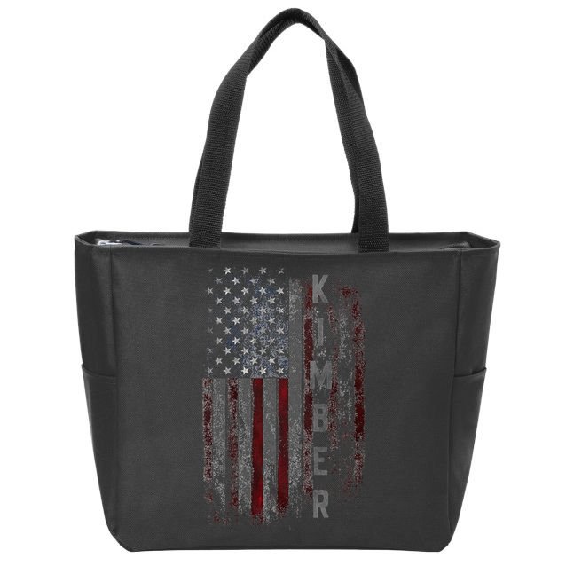 Kimber Family American Flag Zip Tote Bag