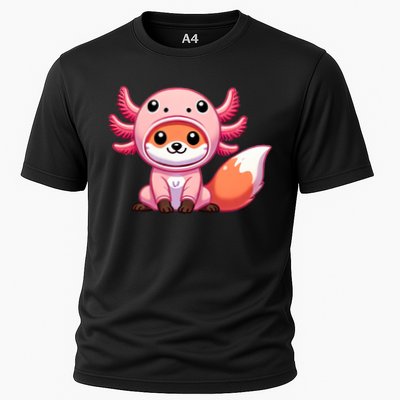 Kawaii Fox Axolotl Costume Cooling Performance Crew T-Shirt