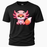 Kawaii Fox Axolotl Costume Cooling Performance Crew T-Shirt