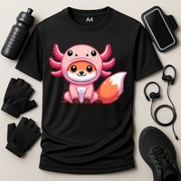 Kawaii Fox Axolotl Costume Cooling Performance Crew T-Shirt