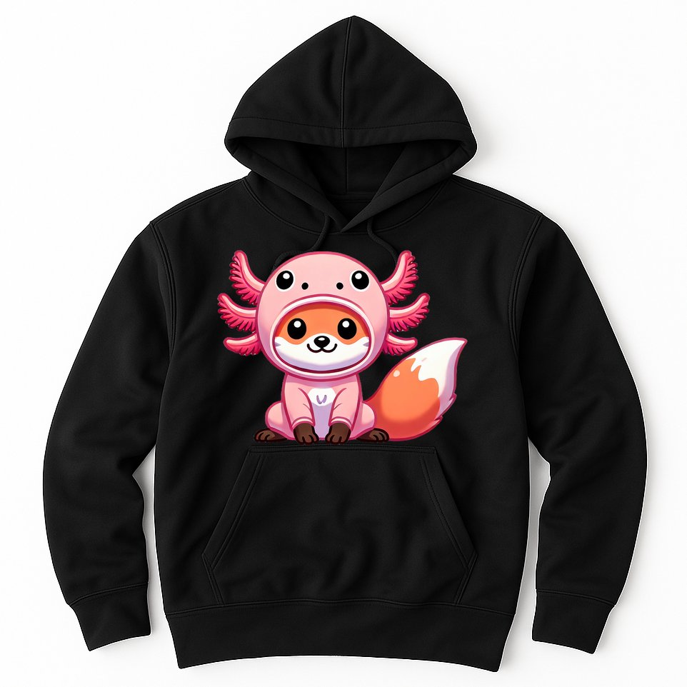 Kawaii Fox Axolotl Costume Hoodie
