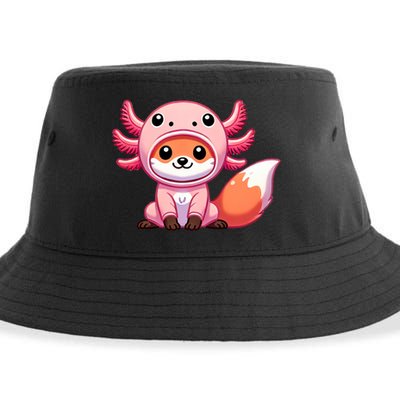Kawaii Fox Axolotl Costume Sustainable Bucket Hat