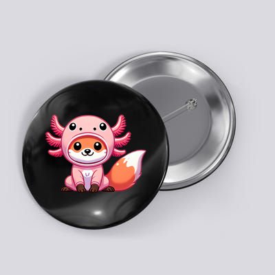Kawaii Fox Axolotl Costume Button