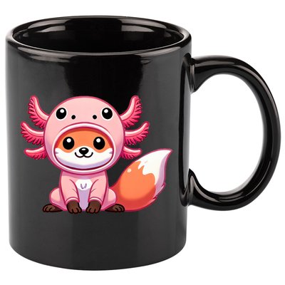 Kawaii Fox Axolotl Costume 11oz C Handle Ceramic Mug