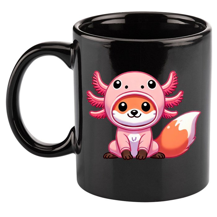 Kawaii Fox Axolotl Costume 11oz C Handle Ceramic Mug