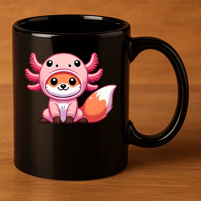 Kawaii Fox Axolotl Costume 11oz C Handle Ceramic Mug