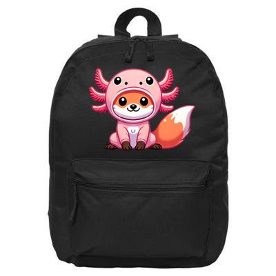 Kawaii Fox Axolotl Costume 16 in Basic Backpack