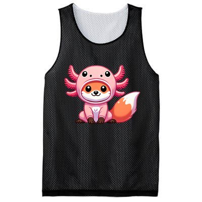 Kawaii Fox Axolotl Costume Mesh Reversible Basketball Jersey Tank