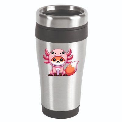 Kawaii Fox Axolotl Costume 16oz Travel Tumbler