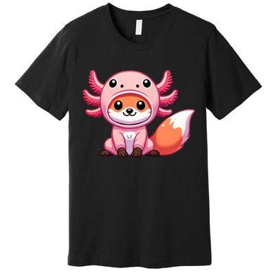 Kawaii Fox Axolotl Costume Premium T-Shirt