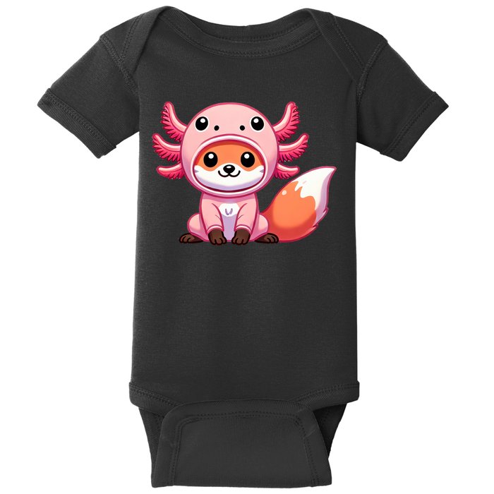 Kawaii Fox Axolotl Costume Baby Bodysuit