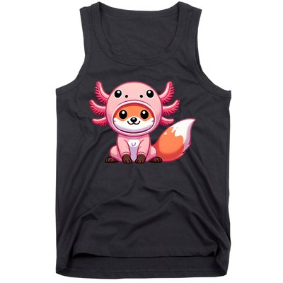 Kawaii Fox Axolotl Costume Tank Top