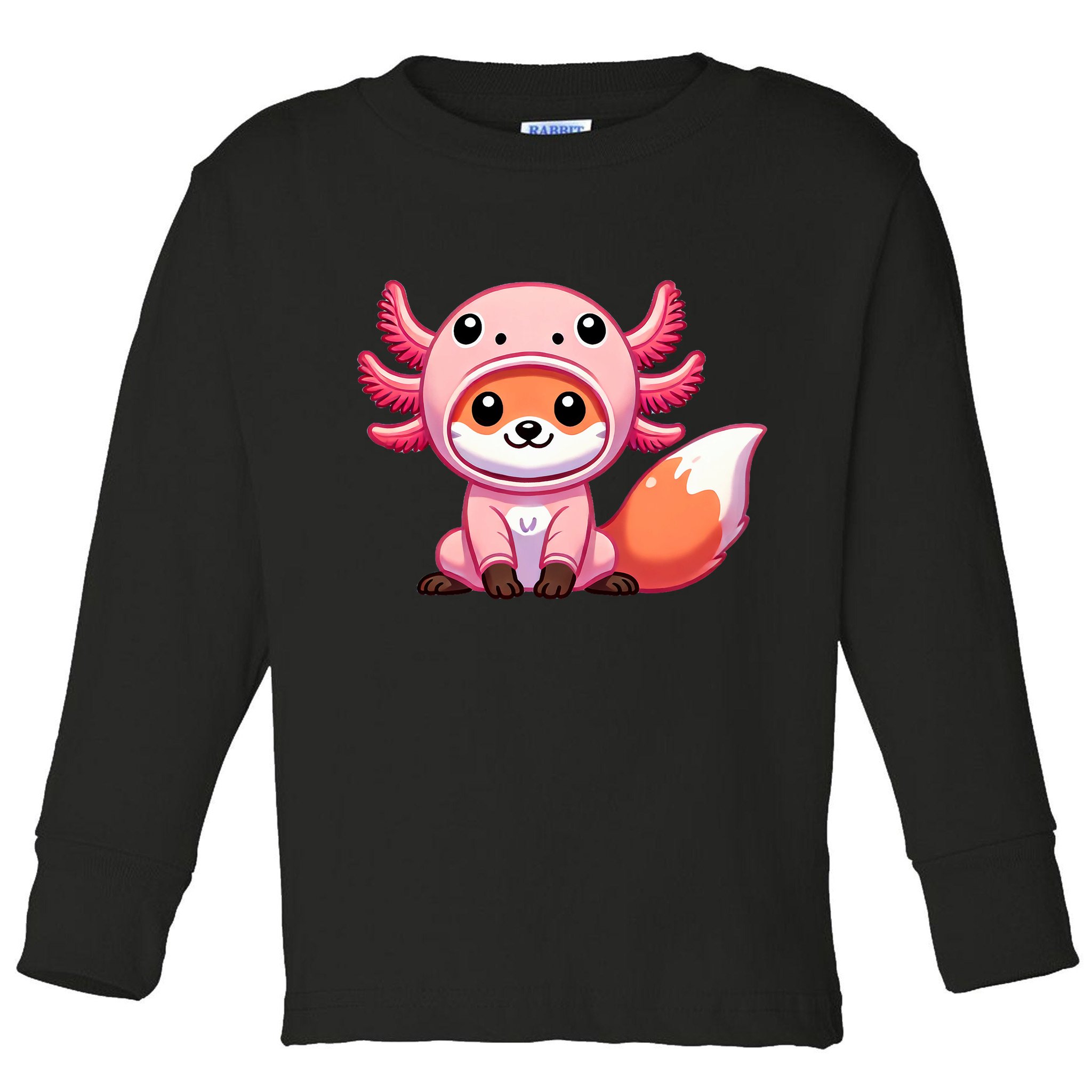 Kawaii Fox Axolotl Costume Toddler Long Sleeve Shirt