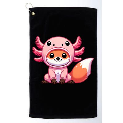 Kawaii Fox Axolotl Costume Golf Towel