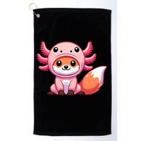 Kawaii Fox Axolotl Costume Golf Towel