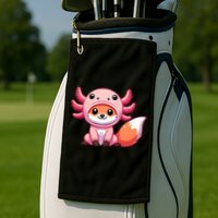 Kawaii Fox Axolotl Costume Golf Towel
