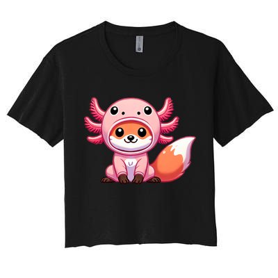 Kawaii Fox Axolotl Costume Women's Crop Top Tee