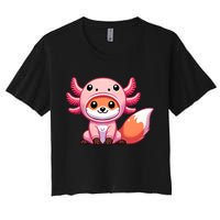 Kawaii Fox Axolotl Costume Women's Crop Top Tee