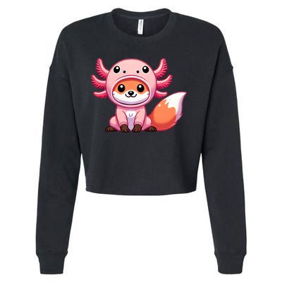 Kawaii Fox Axolotl Costume Cropped Pullover Crew