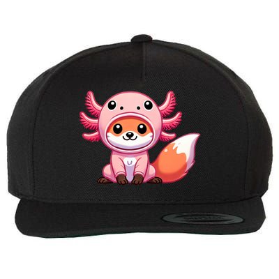 Kawaii Fox Axolotl Costume Wool Snapback Cap