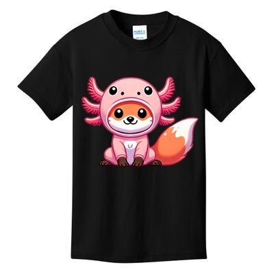 Kawaii Fox Axolotl Costume Kids T-Shirt