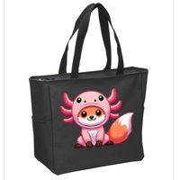 Kawaii Fox Axolotl Costume Zip Tote Bag
