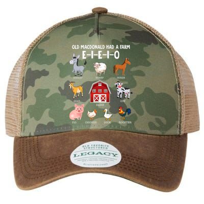 Kids Farm Animals Old MacDonald Had A Farm E I E I O Legacy Tie Dye Trucker Hat