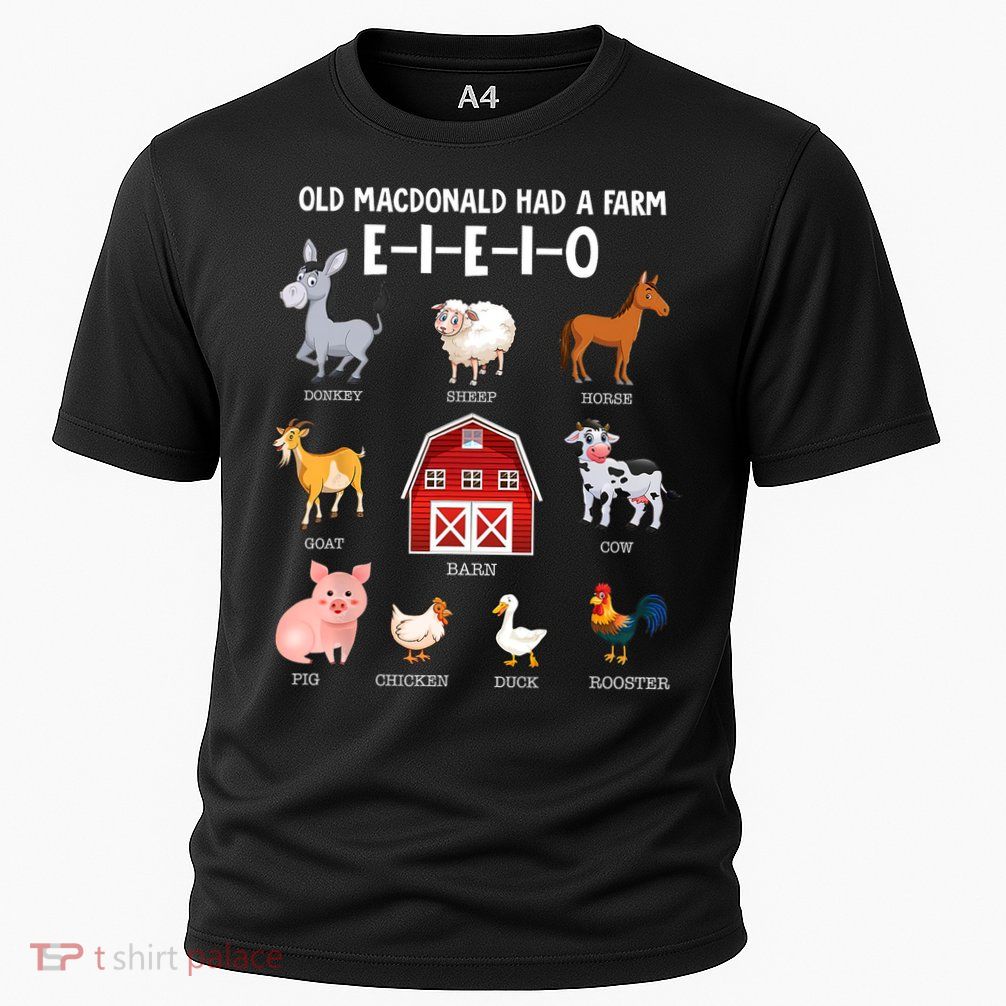 Kids Farm Animals Old MacDonald Had A Farm E I E I O Performance Shirt
