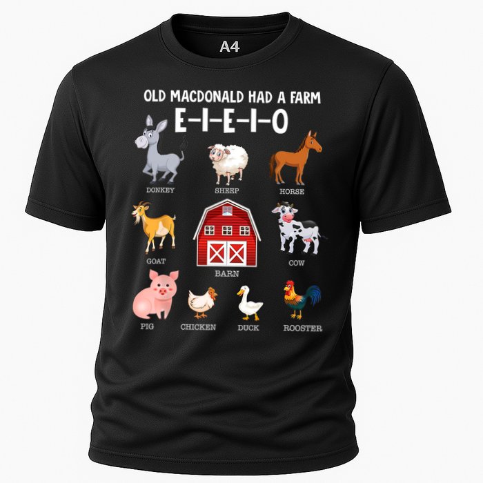 Kids Farm Animals Old MacDonald Had A Farm E I E I O Cooling Performance Crew T-Shirt