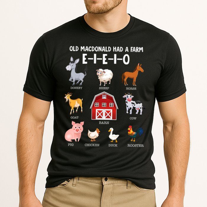 Kids Farm Animals Old MacDonald Had A Farm E I E I O Cooling Performance Crew T-Shirt