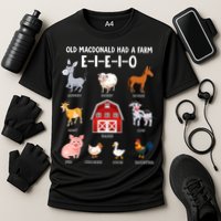 Kids Farm Animals Old MacDonald Had A Farm E I E I O Cooling Performance Crew T-Shirt