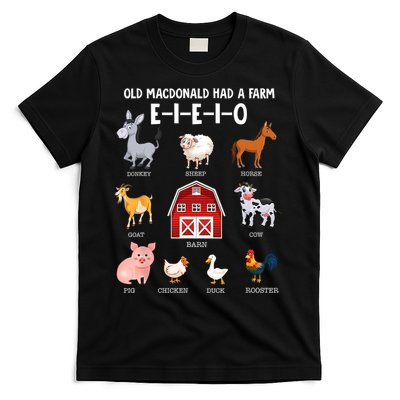 Kids Farm Animals Old MacDonald Had A Farm E I E I O T-Shirt