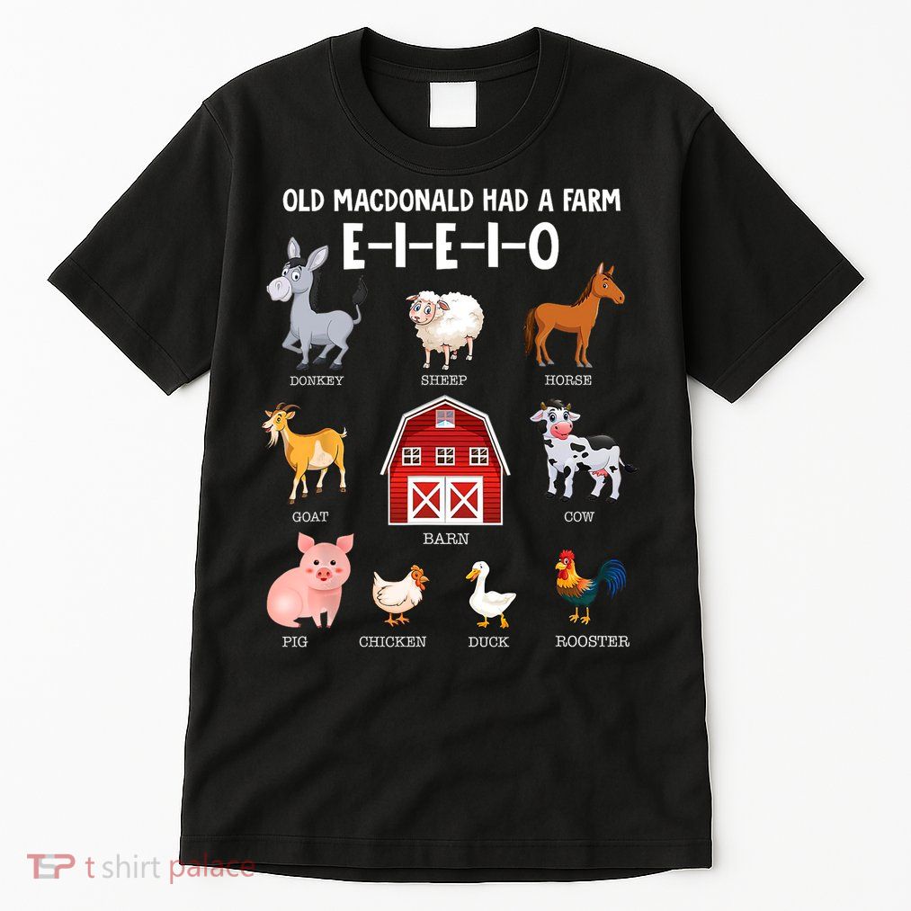 Kids Farm Animals Old MacDonald Had A Farm E I E I O Tall T-Shirt
