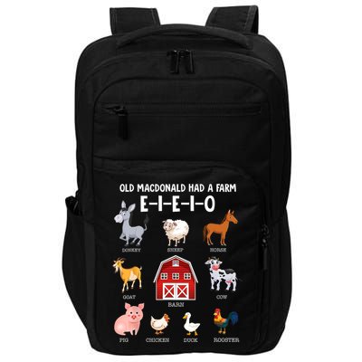 Kids Farm Animals Old MacDonald Had A Farm E I E I O Impact Tech Backpack