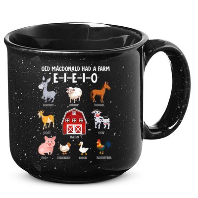 Kids Farm Animals Old MacDonald Had A Farm E I E I O 15oz Campfire Ceramic Mug